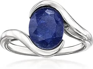 Ross-Simons 3.20 Carat Sapphire Ring In Sterling Silver