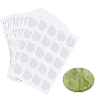 200 Pcs Eyelash Extension Adhesive Glue Pallet Sticker Pads, Disposable Waterproof Adhesive Holder Pad And 1 Pcs Eyelash Extension Jade Stone