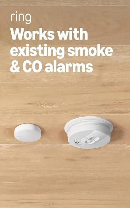 Ring Sensors: Smoke & Co Listener (Newest Model) – Instant Notifications, On Amazon Sidewalk, No Base Station Needed, Pro Monitoring (Sold Separately)