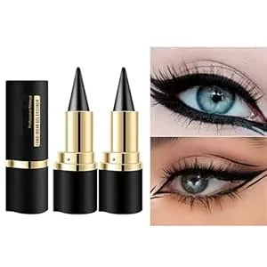 Bonnie Choice 2pcs Black Gel Eyeliner Pencil, Halloween Makeup Waterproof Long Wear Natural Eye Lip Face Paint Stick Smudge Proof Matte Liquid Eyeliner Cream Black Smokey Eye Liners Eyeshadow Crayon