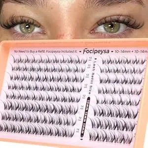 Spider Lash Clusters Natural Eyelash Clusters Wispy Lash Clusters Diy 10-14mm Cluster Eyelash Extensions Reusable Soft Individual Lashes For Natural Daily Makeup, Clean Girl Look By Focipeysa Lashes