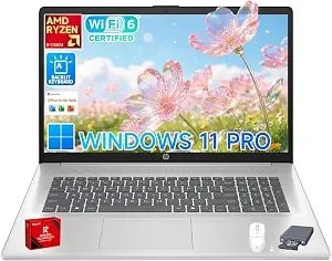 Hp 17 Touchscreen Laptop Computer, Amd Ryzen 5 7430u, 17.3" Anti-Glare Display, Backlit Keyboard, 16gb Ram, 512gb Ssd, Windows 11 Pro, For Business & Student, Fast Charge, Ai Copilot, W/Accessories