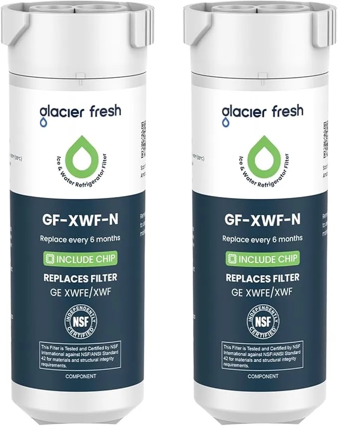 Glacier Fresh Xwfe (Built-In Chip) Refrigerator Water Filter 2-Pack