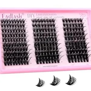 Eyelash Clusters 100d Fluffy Volume Lash Clusters With Soft Thin Band D Curl Diy Individual Lashes 10-18mm Reusable Cluster Eyelash Extensions For Beginners At Home By Fadlash (100d, 10-18mm)