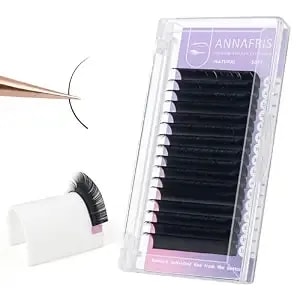 16 Rows Volume Classic Eyelash Extension 0.12 C Curl 8mm Matte Black Individual False Eye Lashes Extension Salon Use Natural Soft Fake Eyelashes Supplies (0.12 C, 8mm)
