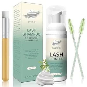 Lash Shampoo Kit Eyelash Extension Cleanser, Eyelash Shampoo For Lash Extensions, Lash Cleaner Eyelid Foam Cleaning Kit For Salon Home Use (Tea Tree)