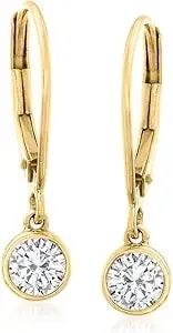 Ross-Simons 0.50 Ct. T.W. Bezel-Set Diamond Drop Earrings In 14kt Yellow Gold