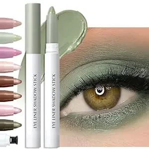 Cream Eyeshadow Stick For Older Women, Matte Green Eyeliner Pencil With Built-In Sharpener, Crease-Proof & Long Lasting, Precise Tip For Easy Application, Smudge-Proof Eye Makeup