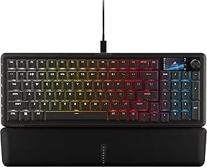 Corsair Vanguard 96 Wired Mechanical Gaming Keyboard – 96% Layout, MLX Fusion Tactile Switches, 8000Hz Polling, LCD Display, Virtual Stream Deck, G-Keys, SOCD Flashtap, Qwerty US – Black