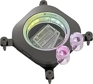 Corsair Icue Link xc7 Rgb Elite Cpu Water Block - Transparent Flow Chamber - 24 Rgb Leds - Fits Intel Lga 1700, Amd am5 And Older - Stealth Gray