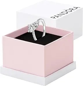 Pandora Double Heart Sparkling Ring - Sterling Silver Ring For Women - Gift For Her Sterling Silver With Clear Cubic Zirconia - With Gift Box