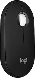 Logitech Pebble Mouse 2 M350s Slim Bluetooth Wireless Mouse, Portable, Lightweight, Customizable Button, Quiet Clicks, Easy-Switch For Windows, Macos, Ipados, Android, Chrome OS - Black