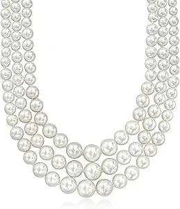 Ross-Simons 6-12mm Shell Pearl Graduated 3-Strand Necklace With Sterling Silver