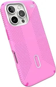 Speck presidio2 Grip Case For Iphone 16 Pro (6.3”) – Magsafe Compatible With Clicklock, Slim Non-Slip Phone Cover, True Pink/Shocking Pink, Shock & Drop Protection