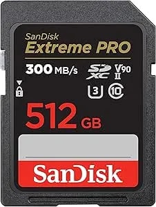 Sandisk 512gb Extreme Pro Sdxc Uhs-Ii Memory Card - c10, u3, v90, 8k, 4k, Full Hd Video, Sd Card - Sdsdxdk-512g-gn4in