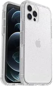 Otterbox Iphone 12 & Iphone 12 Pro Symmetry Series Case - Stardust (Silver Flake/Clear), Ultra-Sleek, Wireless Charging Compatible, Raised Edges Protect Camera & Screen