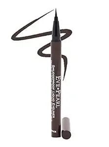 Eve Pearl Liquid Smudgeproof Eyeliner Brush Tip Eyes And Brows Makeup Rich Color All Day Lasting Liner (Brown Spice)
