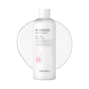Tonymoly Wonder Ceramide Mochi Milky Toner – 5,000 Ppb Ceramide Barrier Repair Toner For Dry & Sensitive Skin – Hydrating Korean Glass Skin Essence, 16.9 Fl Oz / 500ml Value Size