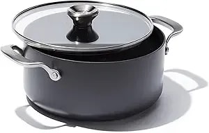 Oxo Professional 5qt Stock Pot With Lid, Hard Anodized Ceramic Nonstick Cookware Pfas-Free, Stainless Steel Handles, Induction Suitable, Diamond Reinforced Coating, Dishwasher And Oven Safe, Black