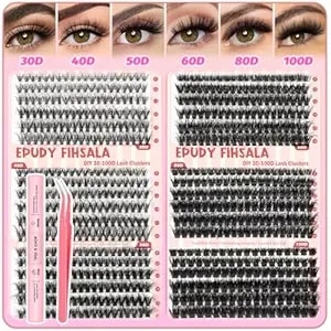 Volume Lash Clusters Kit 30-100d Diy Eyelash Extension 708pcs Thick Individual Lashes 8-16mm With Lash Bond And Seal, Tweezers, Brush, Super Thin Band False Eyelashes Epudy Fihsala