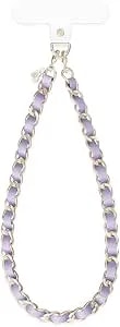 Velvet Caviar Leather Chain Phone Charm Wrist Strap - Cute Lanyard Accessory For Women - Fits All Phone Cases (Lilac)