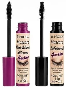 Professional And High Volume Silicone Mascara Set (11g/0.39oz Each) - Lengthening & Thickening Lashes With Nourishing Jojoba Oil