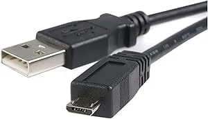 Startech.Com 6ft Micro USB Cable - A To Micro B - 6ft USB To Micro B - 6ft USB To Micro Cable - 6ft Micro USB Cable (UUSBHAUB6), Black