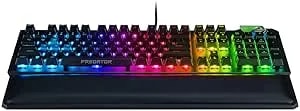 Acer Predator Aethon 700 Gaming Keyboard:Clicky Or Linear-Your Choice - Per-Key 16.8M RGB Colors Backlighting - Programmable - Dedicated Media Keys & Dial - 100% Anti-Ghosting - Magnetic Wrist Rest,(Pack Of 1)