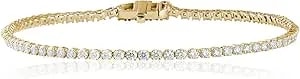 Amazon Essentials Igi Certified Lab Grown Diamond Tennis Bracelet For Women In 14k Gold - Size 7 Inches
