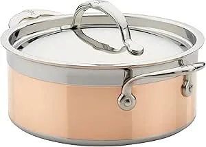 Hestan - Copperbond Collection - 100% Pure Copper Soup Pot, Induction Cooktop Compatible, 3 Quart
