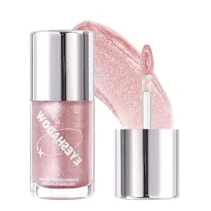 Suake Liquid Sparkling Glitter Eye Shadow – Rose Gold Cherry Eyeshadow, Eyeliner, Eyelid Shimmer Highlight Makeup, Highly Pigmented Sombra De Para Ojos,Waterproof Quick-Drying (01coral#)