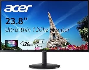 Acer sb243y g0bi 23.8" Ips Full Hd (1920 X 1080) Ultra-Thin Zero-Frame Gaming Office Monitor - Adaptive-Sync Support (Freesync Compatible) - Up To 120hz Refresh - 1ms (Vrb) - Tilt - Hdmi & Vga Ports
