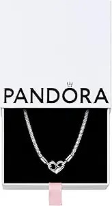Pandora Moments Studded Chain Necklace - Gift For Her - Stunning Women'S Jewelry - With Gift Box