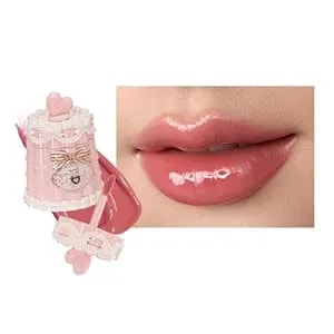Flower Knows The Sweetie Bear Coating Lip Jelly,Soft Moisturizing Tinted Lip Gloss With Botanicals,Lightweight Non-Sticky Pink Lips Plumper,Cruelty-Free,0.18 Oz(je05 Tiered Dress)