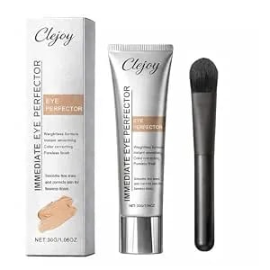 Eye Perfector, Under Eye Concealer For Dark Circles & Tired Eyes, Smooths The Look Of Fine Lines, Blurs Imperfections, Multi-Use Full Face Concealer & Primer With Makeup Brush