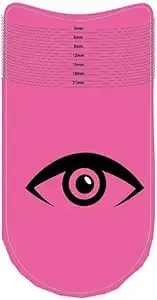 3pcs Eyelash Ruler,Eyelash Stencils Ruler For Measure Eyelashes Length Curling Degree Ruler Eyebrow Lash Measuring Tool Beauty Tools(Pink)