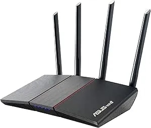 ASUS RT-AX55 AX1800 Dual Band Wifi 6 Gigabit Router, 802.11ax, Lifetime Internet Security, Parental Control, Mesh Wifi Support, MU-MIMO, Ofdma, 4 Gigabit LAN Ports, Beamforming (Renewed)