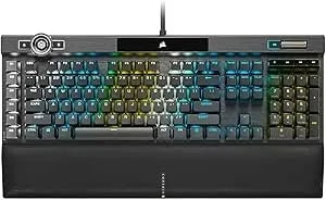 Corsair k100 Rgb Optical-Mechanical Wired Gaming Keyboard - Qwerty Us Layout, Opx Switches - Pbt Double-Shot Keycaps - Elgato Stream Deck And Icue Compatible - Black