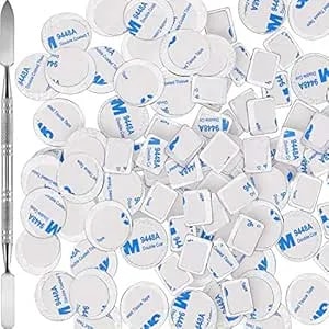 Sumind 101 Pack Metal Stickers For Eyeshadow Palette Set, Includes 1 Makeup Depotting Tool, Adhesive Empty Metal Makeup Colorful Palette Stickers(50 Pcs Square ＋50 Pcs Round)