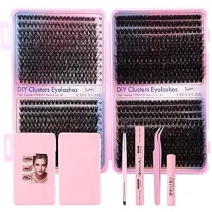 Lash Clusters Kit, 50d 60d 80d 100d Lash Extension Kit With Lash Bond And Seal, 800pcs Individual Lash Clusters With Lash Tweezers, Lash Remover And Eyelash Brush