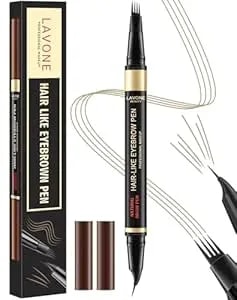 Lavone Eyebrow Pen,2-In-1 Dual-Ended Waterproof Eyebrow Pencil,With 4 Tip Microblading Eyebrow Pen And Ultra-Precise Brow Pencil,Dual-Ended Eyebrow Brush, For Natural Looking - Blonde