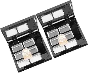 Vicasky 2sets Diy Makeup Palette Multi Empty Eyeshadow Organizer For Lipsticks Makeup Durable Storage Case With Brush Slot Convenient Eyeshadow Container For Beauty Routine