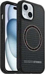 Otterbox Iphone 17e, Iphone 16e, Iphone 15, Iphone 14, & Iphone 13 (Only) - Sole Series Case - Midnight Circuit (Black) - Grippy Phone Case - Built-In Magnets - Raised Bumpers For Overall Protection