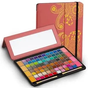 Toysical All In One Makeup Kit In Leather Case - Eye Shadow Palette Makeup For Girls, Teens And Women, Highly Pigmented - 88 Colors Eyeshadow Palette - Make Up Set For Beginners Or Pros