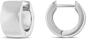 Amazon Essentials 15mm Polished Flat Huggie Hoop Earring