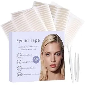 Eyelid Tape For Hooded Eyes Invisible 930pcs, Waterproof Eyelid Lifter Strips For Natural-Looking, All-Day Wear,Say Goodbye To Single Lids,Sagging Eyelids