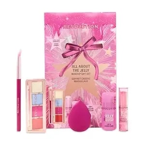Revolution All About The Jelly Makeup Set, 5-Piece Beauty Gift Set For Eye, Face & Cheek, Includes Blending Sponge & Brush, Vegan & Cruelty-Free