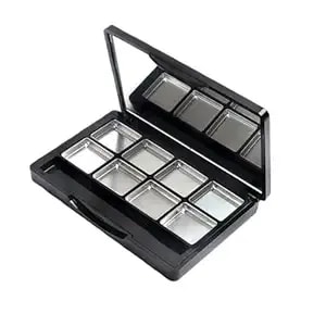 8 Grid Empty Makeup Palette Refillable Eyeshadow Lipstick Cream Container Cosmetic Organizer Storage Case Box With Brush And Mirror For Loose Powder Samples Travel