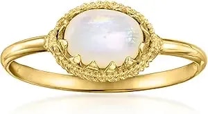Ross-Simons Italian Mother-Of-Pearl Milgrain Ring In 14kt Yellow Gold