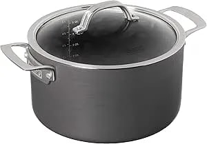 Viking Dutch Oven Non Stick, 6 Quart Hard Anodized Nonstick Cookware Pot With Glass Lid, Dishwasher And Oven Safe, Induction Ready, Gray